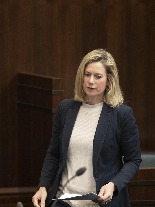 Tasmanian parliament, Labor leader Rebecca White. Picture: Chris Kidd