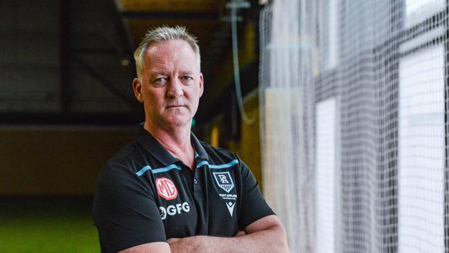 Port Adelaide CEO Matthew Richardson remembers Russell Ebert at Alberton Oval. Picture: Brenton Edwards