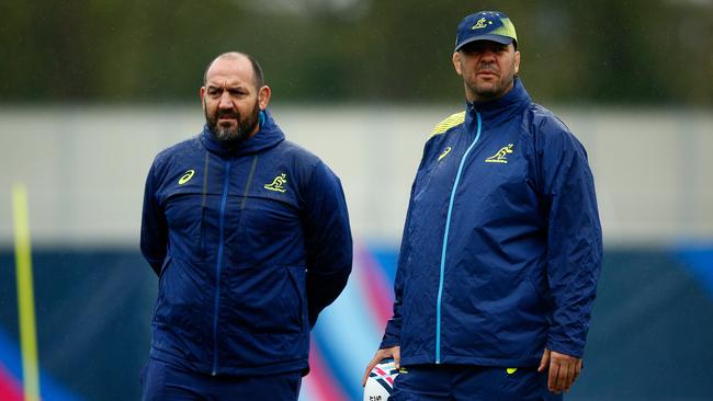 Argentina coach Mario Ledesma, left, was Michael Cheika’s scrum coach at the Wallabies