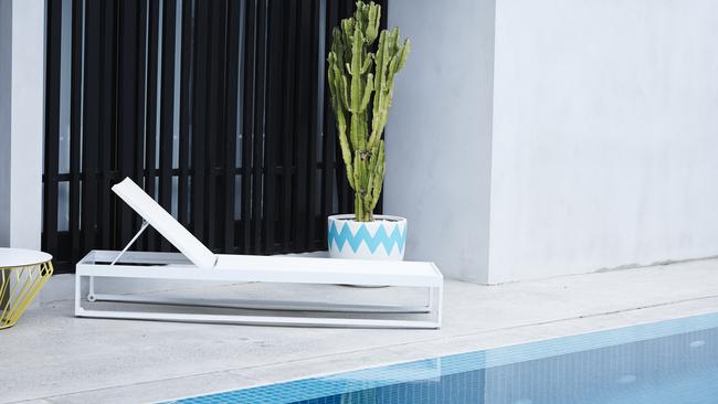 Even the beautiful pool area is minimalist. Photo: Julie Adams