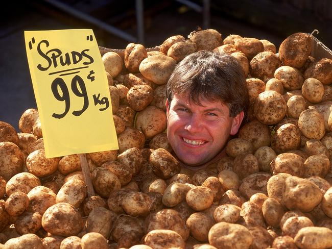 Danny "Spud" Frawley of the St Kilda Saints poses for a photo shoot in Melbourne.