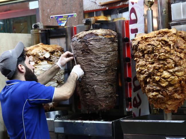 These giant kebabs weigh almost 80 kilos each. Picture: Damian Shaw