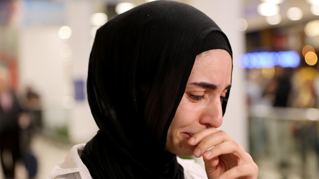 Sara Elmasry pictured as she arrives at Sydney Airport after travelling from Gaza. Picture: Damian Shaw