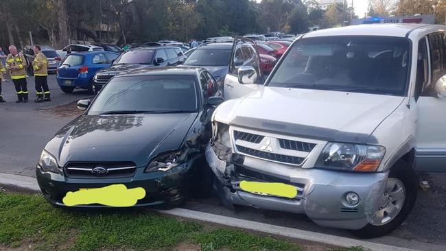 Images of the aftermath of an alleged rampage at a Sutherland carpark. Picture: Supplied