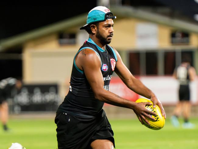 Wednesday 7th May, 2025. Photo: Willie Rioli.  Willie at Port Adelaide Football Club training. Picture: Tim Joy