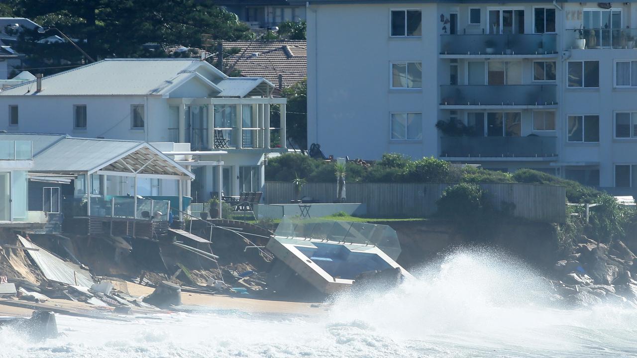 Huge waves hit Collaroy Beach in 2016, threatening homes and leading to the collapse of a backyard swimming pool.