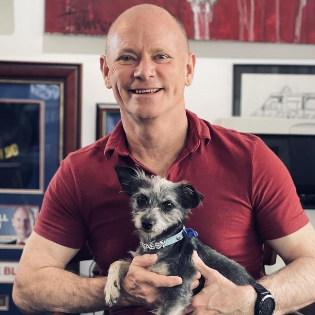 Campbell Newman with his dog Sassy. Picture: Des Houghton