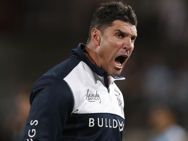 Trent Barrett reacts to Canterbury’s first win this season – a 18-12 triumph over Cronulla. Photo: Jason McCawley/Getty Images.