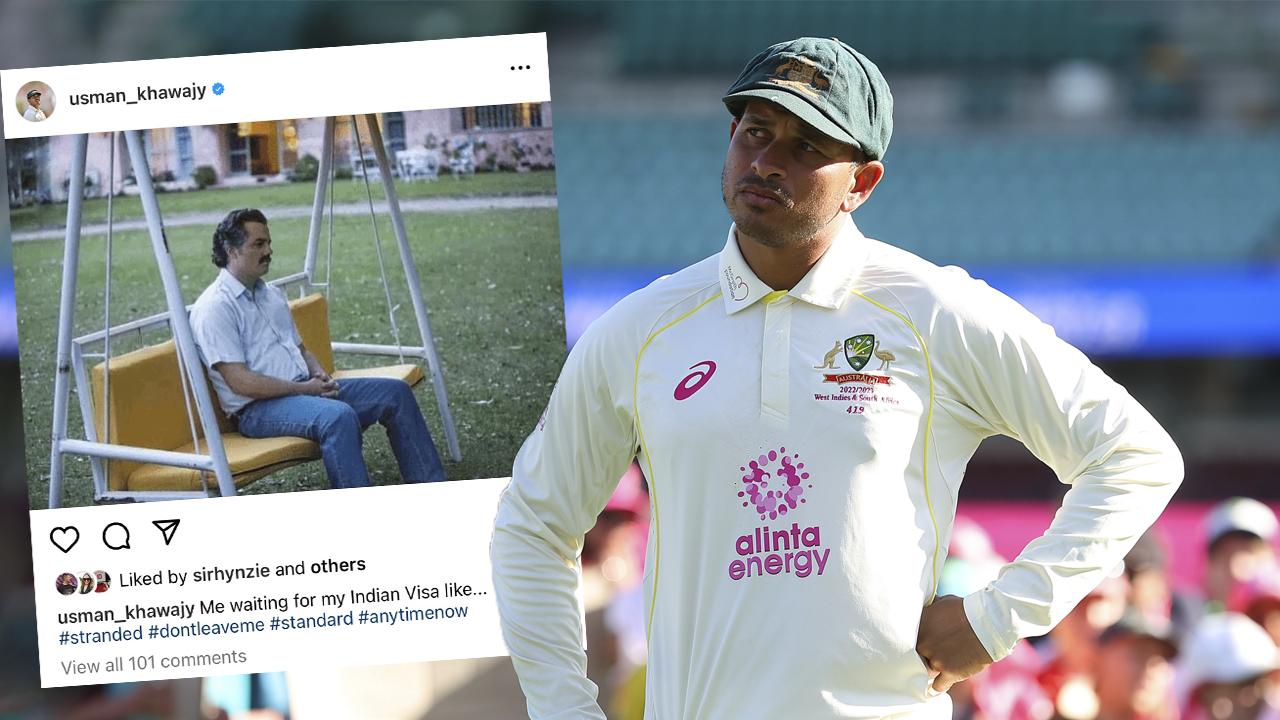 Usman Khawaja. Inset: His Instagram post on Wednesday.