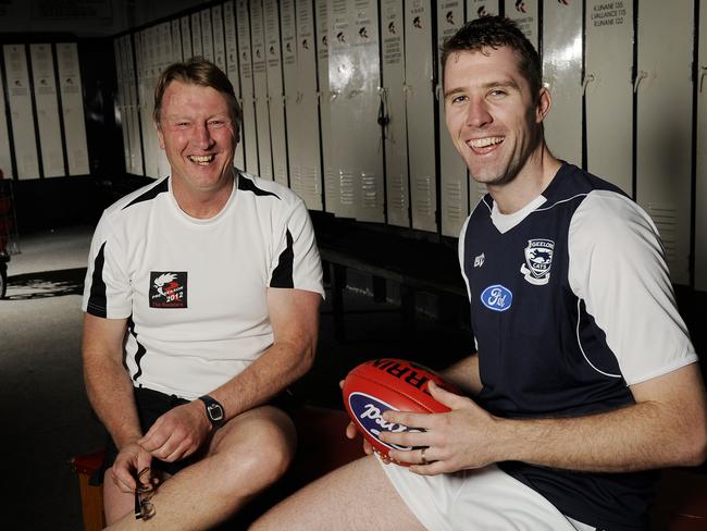 “Big O’’: Orren Stephenson with Roosters coach Gerard FitzGerald.