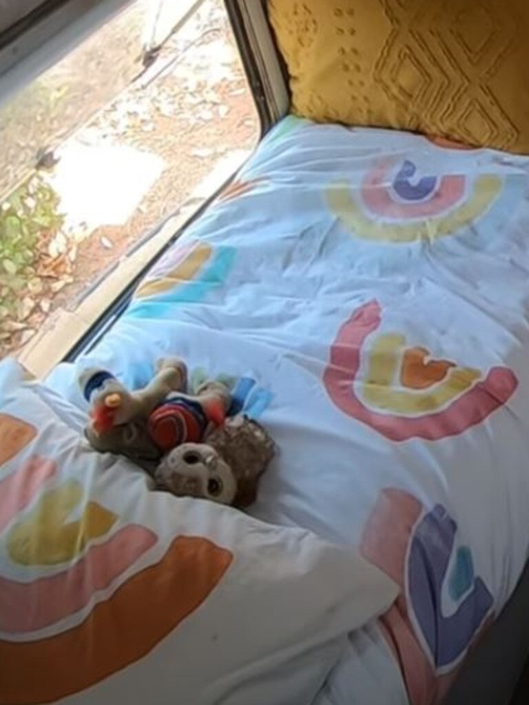 There are two single beds that double as seats. Picture: Youtube