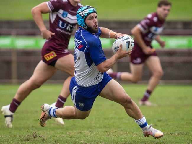 Danny Ghantous takes flight for Canterbury during an SG Ball contest in 2021. Picture: Julian Andrews