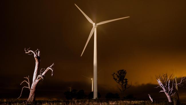 Climate activists use images of apocalyptic disaster to push their wind farm plans. Picture: Max Mason-Hubers