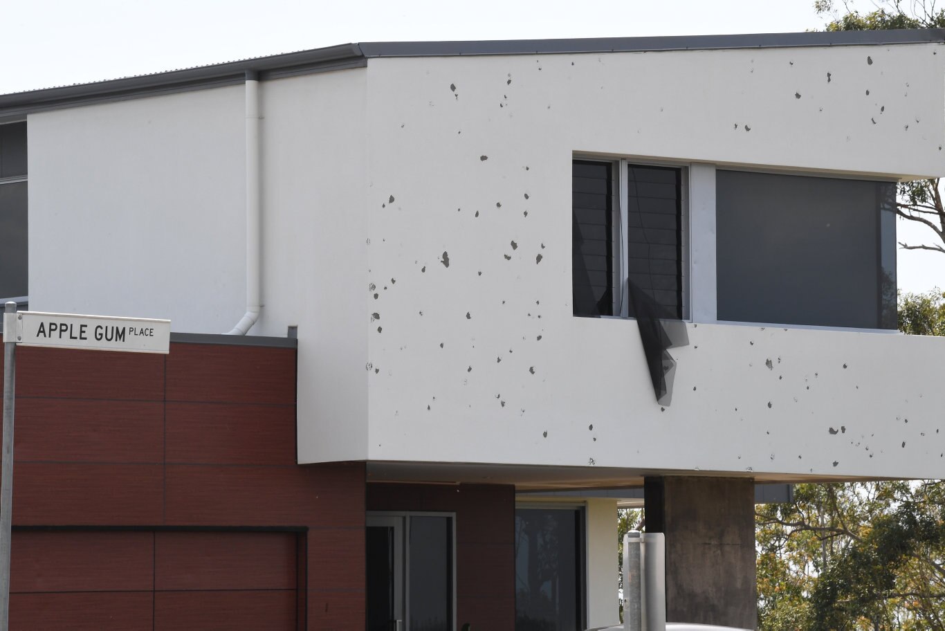 Cleaning up after the Sunday storm on the Sunshine Coast Coast. Hail damage in Palmview.