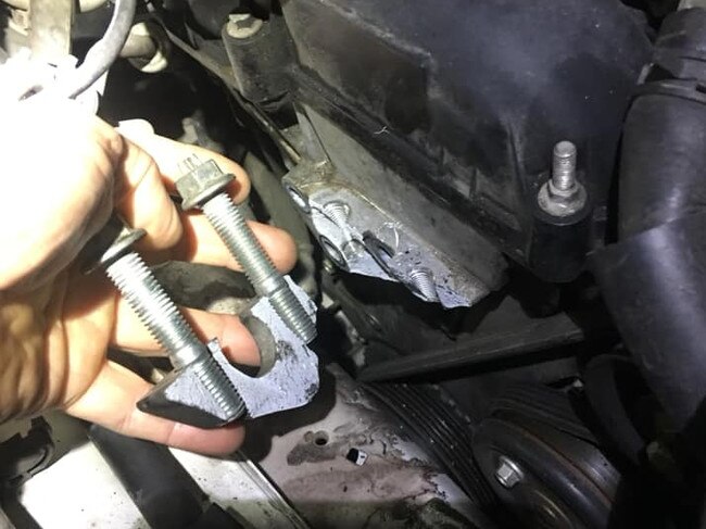 Raluca Balint’s engine mount snapped after she hit a rock on the road.