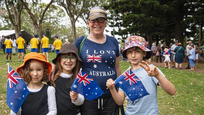 Families celebrating Australia Day. Picture: Kevin Farmer