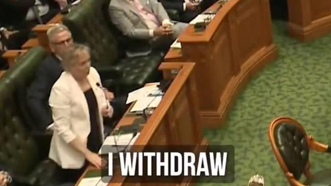 Ros Bates withdrew her comment in parliament. Picture: X