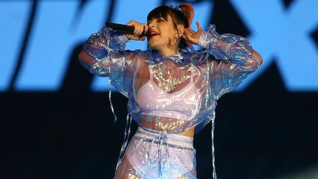 Charli XCX on stage in Perth on the Reputation tour in October 2018. Picture: Getty Images