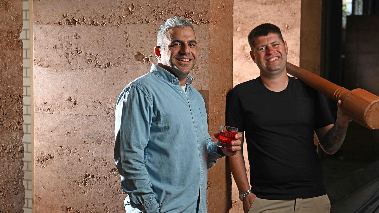 Owner Johnny Moubarak and chef Jimmy Richardson at the under-construction Gerard's in Fortitude Valley. Picture: Lyndon Mechielsen