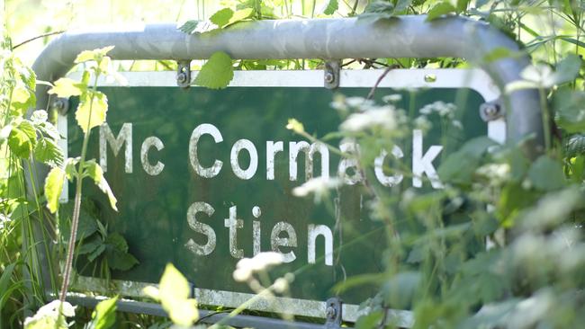 The Rudkoping laneway named after Australian pilot Alan McCormack near the barn where he hid after bailing out of his Halifax on January 29, 1944. Picture: Jacquelin Magnay