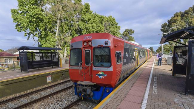 Adelaide’s train lines are driving up house prices across metro Adelaide as buyers seek proximity to the sought-after amenity. Picture Roy VanDerVegt