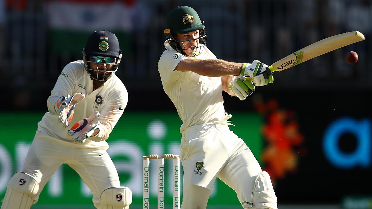 Tim Paine of Australia bats as Rishabh Pant of India keeps wicket.