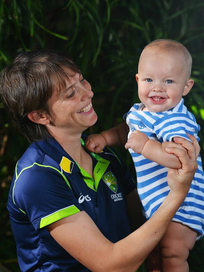 Sarah Elliott with her then eight-month-old son Sam.