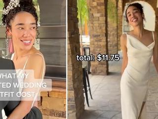 Bride stuns in $5.30 op shop dress