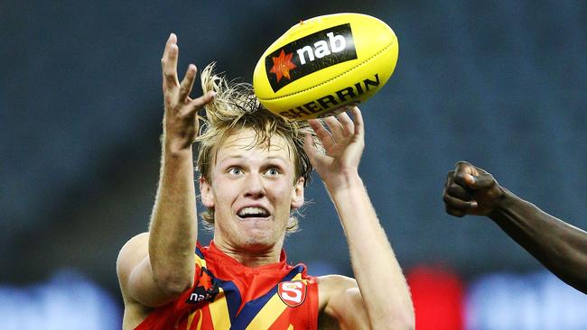 Jack Lukosius of South Australia marks the ball during the U18 AFL Championship match between Vic Metro and South Australia at Etihad Stadium in July 4. Picture: Getty Images