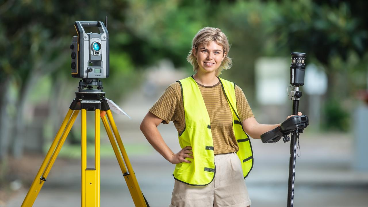 LEVEL THE FIELD: University of Southern Queensland surveying student Rebecca Johnston says she wants to see more women involved in the profession, which has been historically male-dominated.