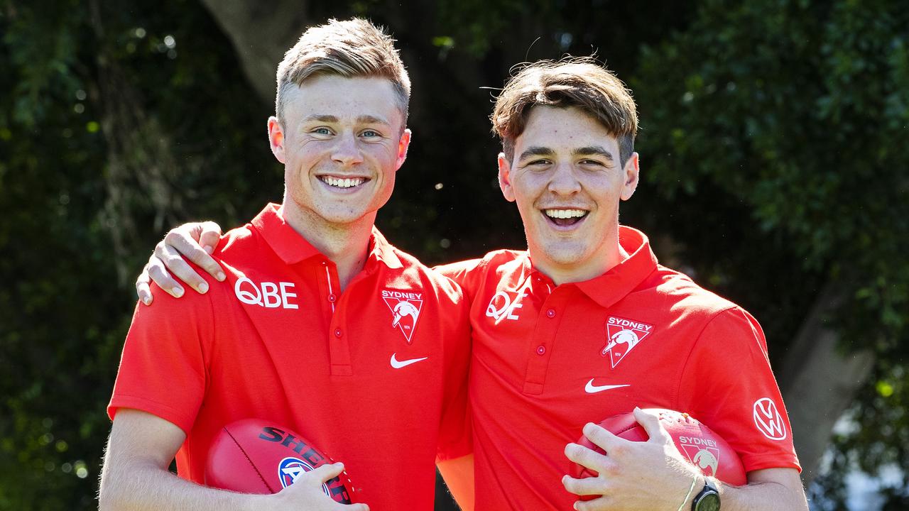 Swans Braeden Campbell and Errol Gulden will be popular in KFC SuperCoach this year. Picture: Jenny Evans/Getty Images