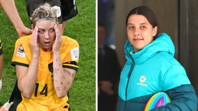 Sam Kerr will start, but it’s heartbreak for Alanna Kennedy. Photo: AFP and Matrix