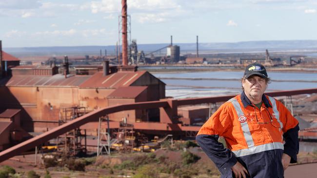 File photo of Arrium worker Graham Harrison in Whyalla. Pic: Kelly Barnes.