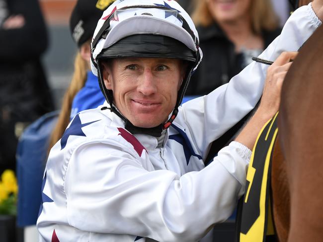 William Pike after winning the Widden Victoria Bel Esprit Stakes, at Caulfield Racecourse on April 17, 2021 in Caulfield, Australia.(Reg Ryan/Racing Photos via Getty Images)