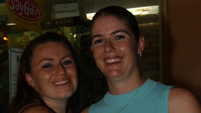 Renee Fennell and Jodi Mitchell on Flinders Street East Pic Bryan Lynch AD295061