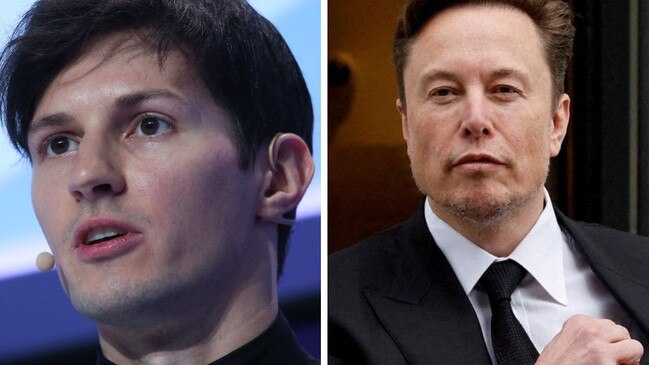 Pavel Durov and Elon Musk. Pictures: