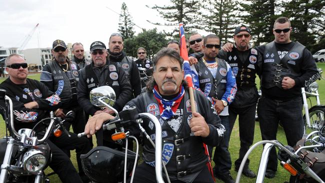 Rebels national president Alex Vella (main front) is among the senior bikie gang members kicked out of Australia during Immigration Minister Peter Dutton’s blitz on foreign-born criminals.