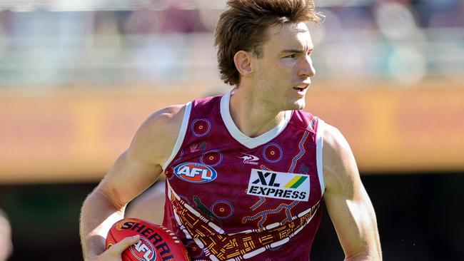 BRISBANE, AUSTRALIA - MAY 28: Harris Andrews of the Lions in action during the 2022 AFL Round 11 match between the Brisbane Lions and the GWS Giants at the Gabba on May 28, 2022 in Brisbane, Australia. (Photo by Russell Freeman/AFL Photos via Getty Images)