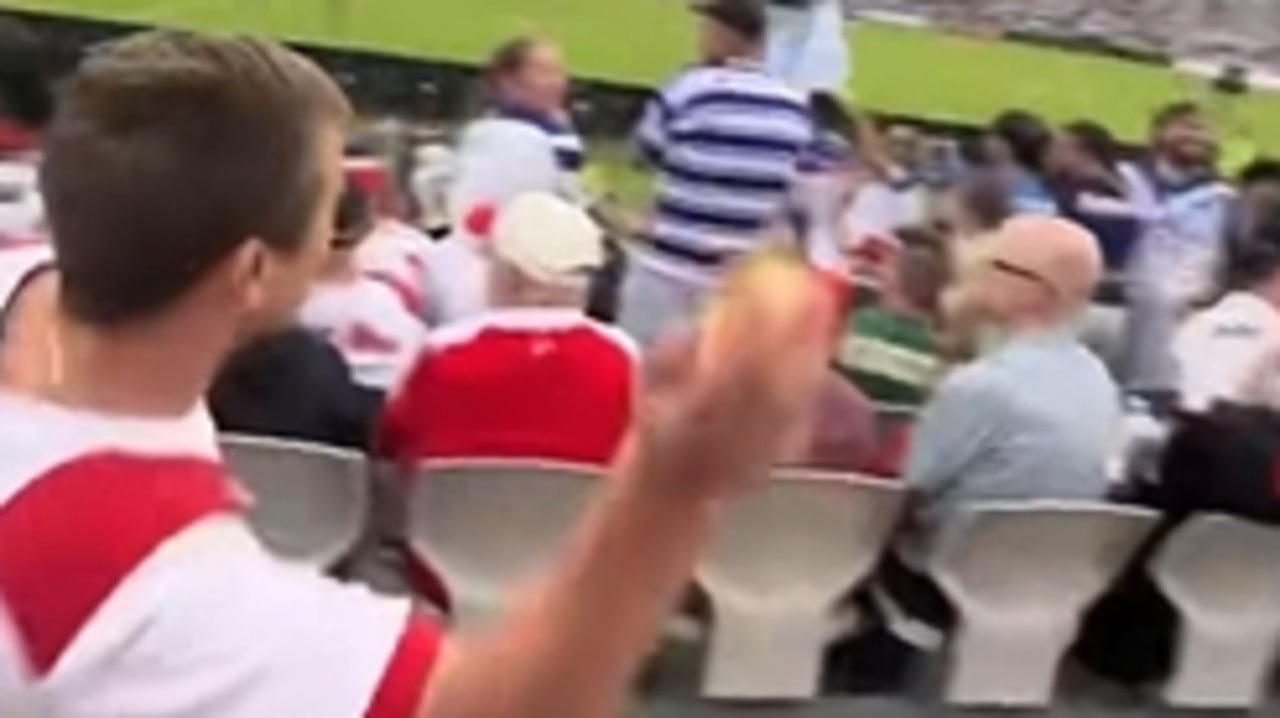 Dragons ‘pie thrower’ charged, will be banned from NRL games