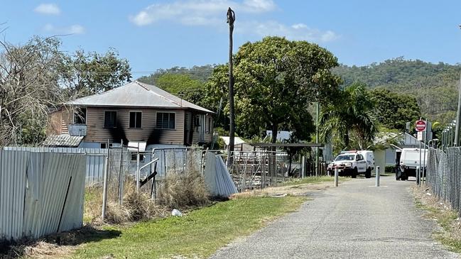 Paramedics assisted with a reported house fire on Station Lane in Sarina at 7.01pm on October 18. Photo taken 10am on October 19, and a crime scene has been declared by police. Picture: Fergus Gregg