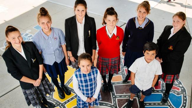 Indigenous Children's Choir members at the Holy Family Primary School. Picture: Jonathan Ng