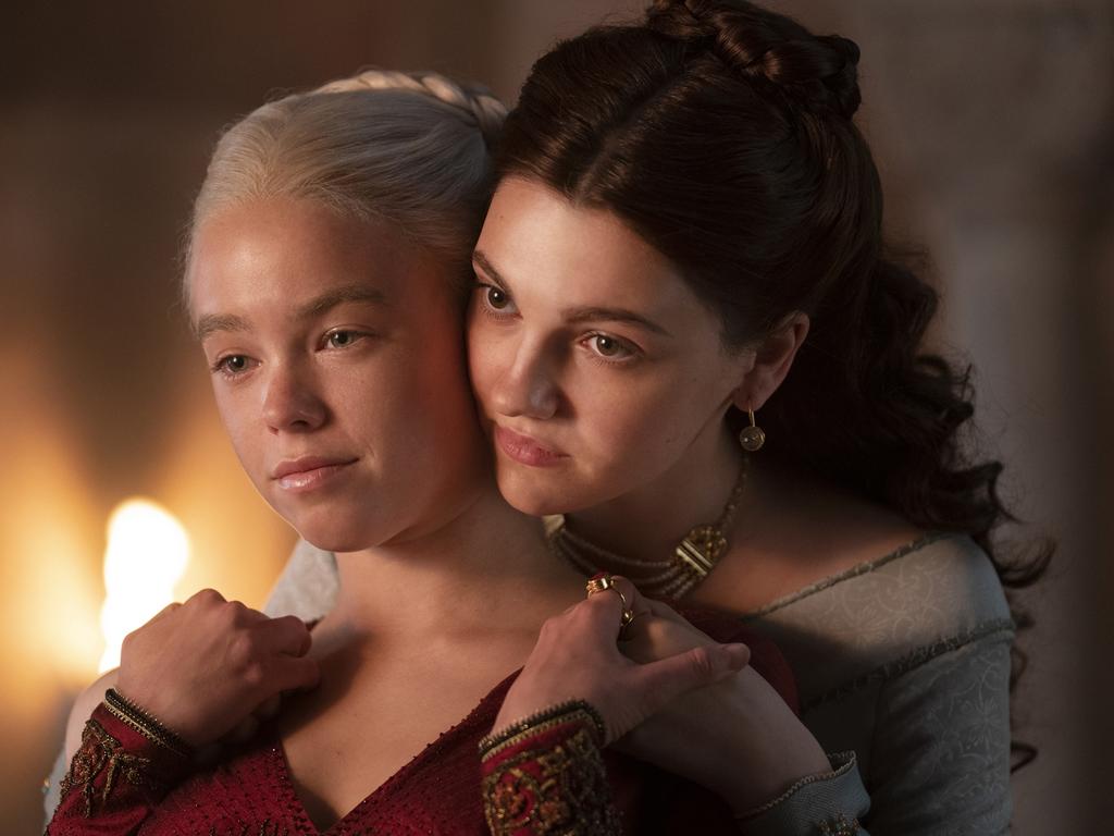 Keep your friends close, and your enemies closer ... Australia’s Milly Alcock as a young Rhaenyra, with Emily Carey as a young Alicent, in a still from House of the Dragon. HBO/BINGE