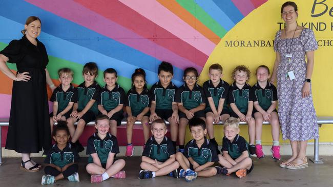 Moranbah State School Prep PDR Back row: Rachael Luczynski (Teacher Aide), Jaxx, Leo, Elijah, Alayna, Fahad, Amelia, Cooper, Toby, Grayah, Dominique Rotar (Teacher) Front row: Luangella, Charlotte, Macklyn, Matthew, Laith.