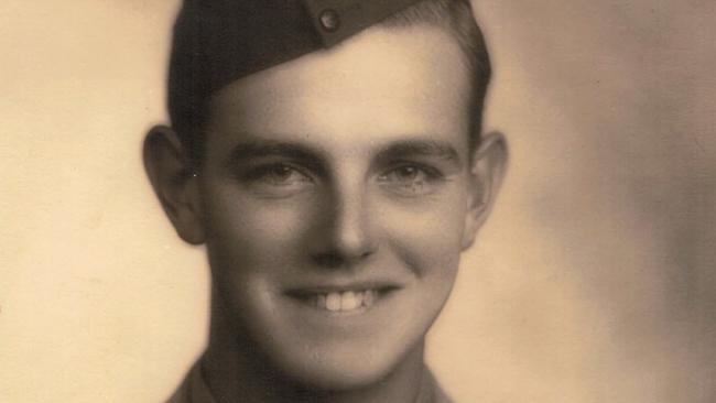 A portrait of Austin Asche taken in 1944, when he was an 18-year-old enlisting n the RAAF.