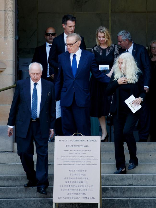 Former prime minister Paul Keating with Bob Carr and Annita van Iersel. Picture: Nikki Short