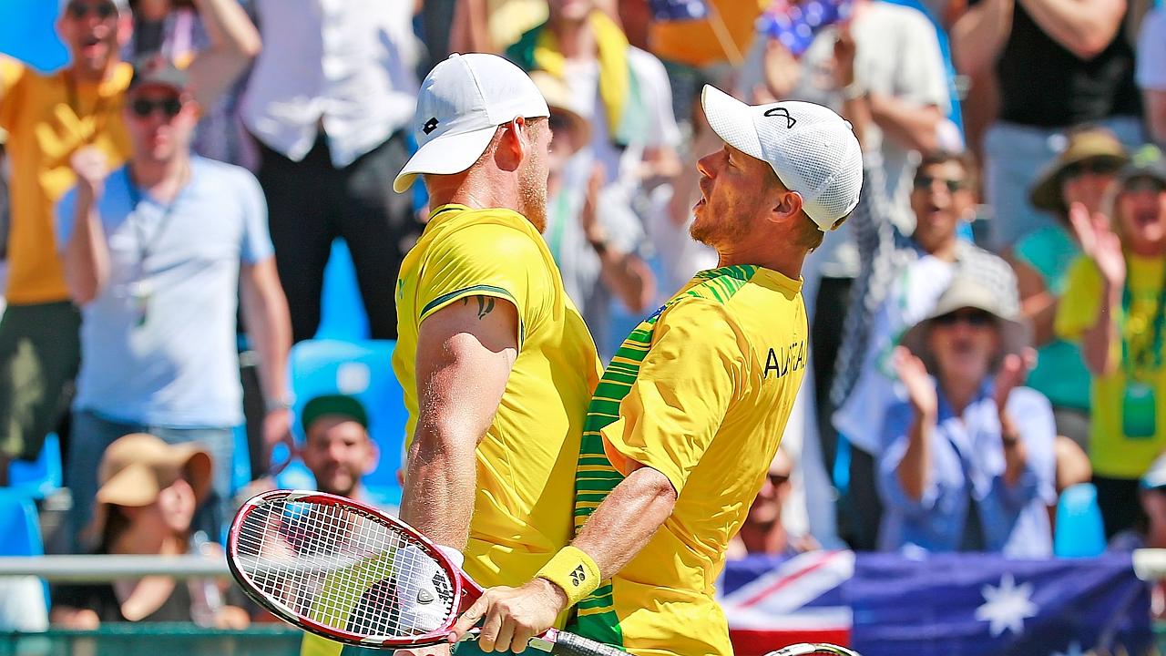 Davis Cup Live Australia v Kazakhstan, live scores, video, Lleyton Hewitt, Sam Groth doubles
