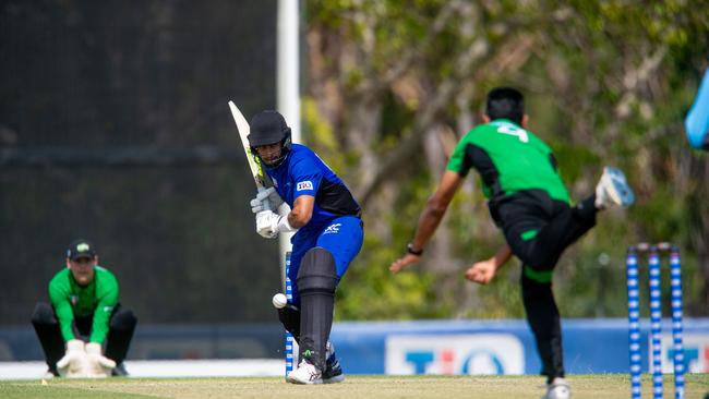 Jason Sangha in action in the T20 Strike League against the City Cyclones. Picture: Che Chorley