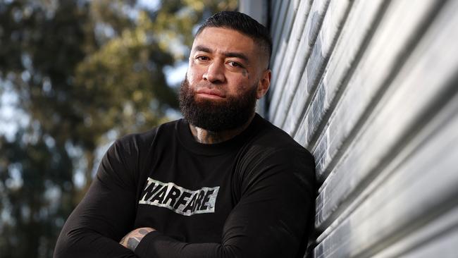 Rapper John Lavulo, known as Big Kash, is a former bikie. Picture: Jonathan Ng