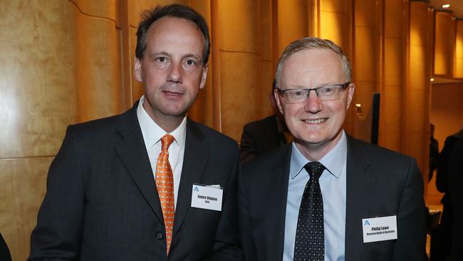 James Shipton and Philip Lowe at the Business Council of Australia Annual Dinner in Sydney. Picture: John Feder