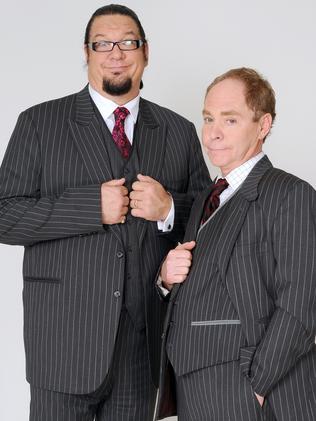 Penn Jillette (l) with his comedy partner, Teller.